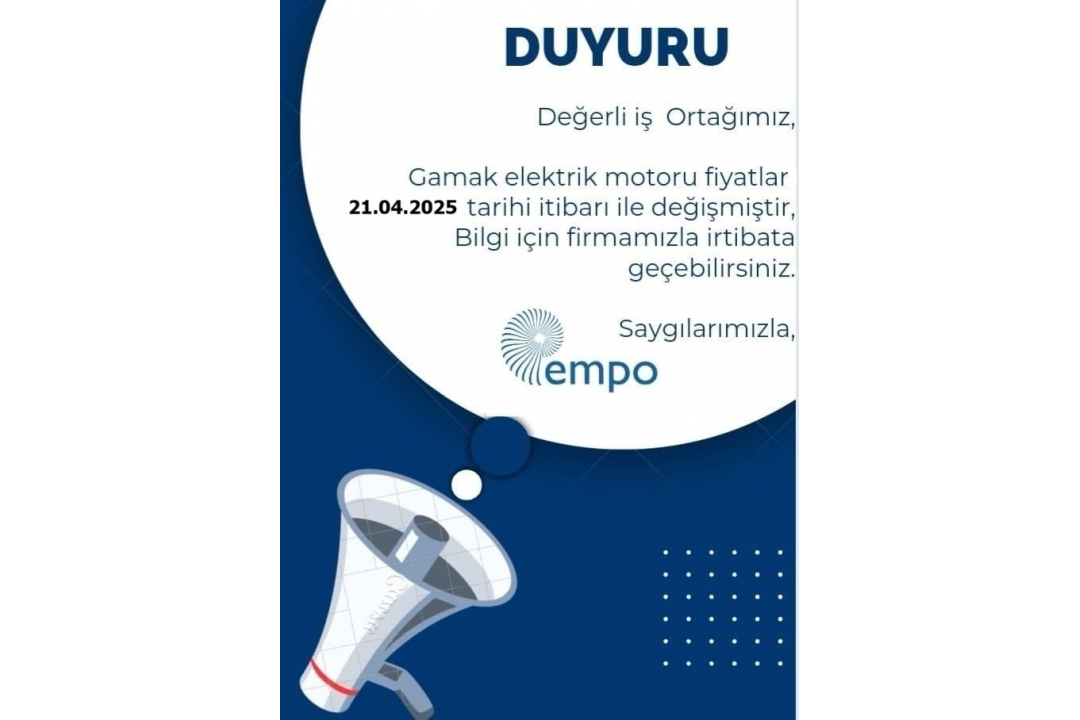Gamak elektrik motoru fiyat degisikligi